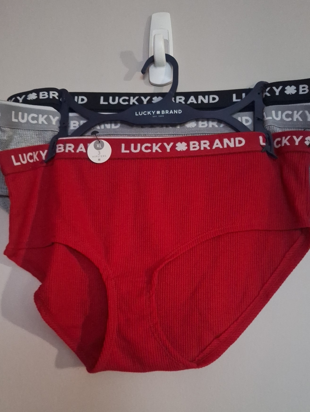 Lucky Brand Red Ribbed Women's Briefs - 3-Pack